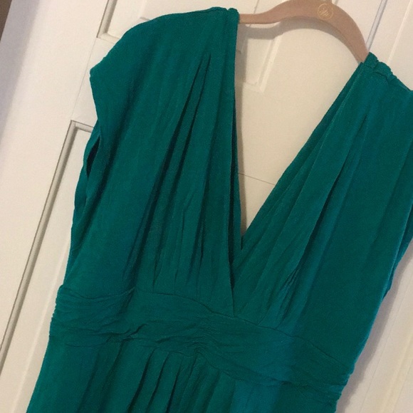 EUC,IMAN,1XP,Cotton,GREEN,step in design,gathered waist,CAP SLEEVES,maxi dress - Picture 6 of 8